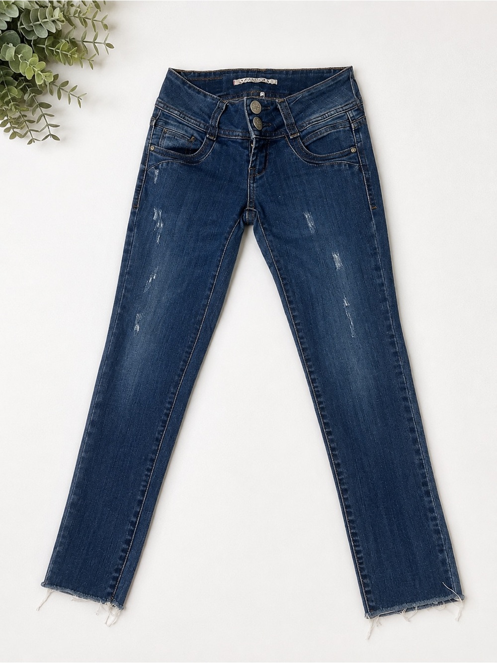 Vintage Y2K Parasuco jeans size 00 skinny distressed designer denim